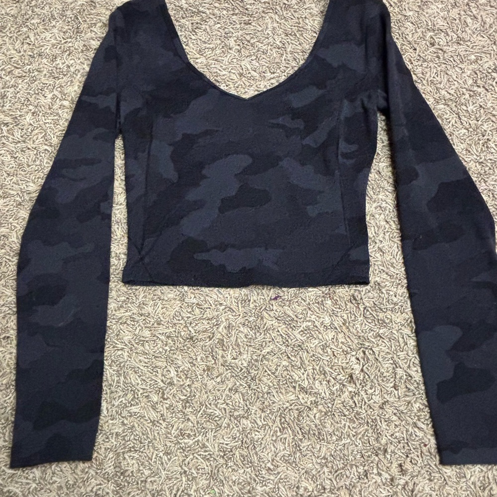 Lululemon Athletica Blue Fitted Long Sleeve Bodysuit